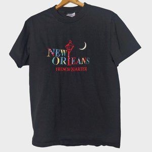 Vintage New Orleans French Quarter Medium T Shirt Single Stitch Black Moon EUC